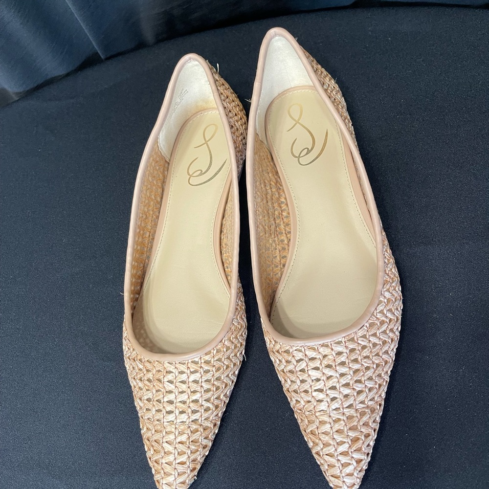 Sam Edelman Beige Woven Flats